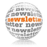 Balle avec l'inscription newsletter illustant les services digitaux d'un OBM