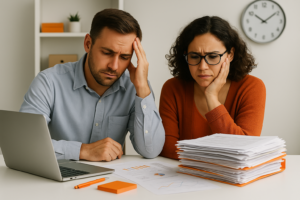 Stress au bureau lié aux urgences administratives et au manque de stratégie