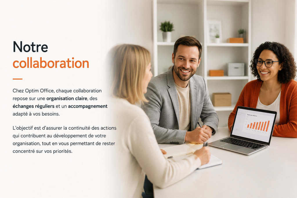 Échange professionnel autour du suivi des actions dans le cadre d’un accompagnement Optim Office