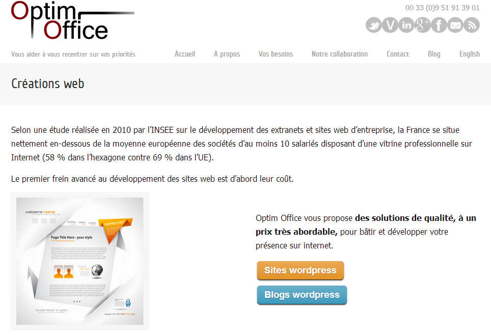 Optim Office : créations web